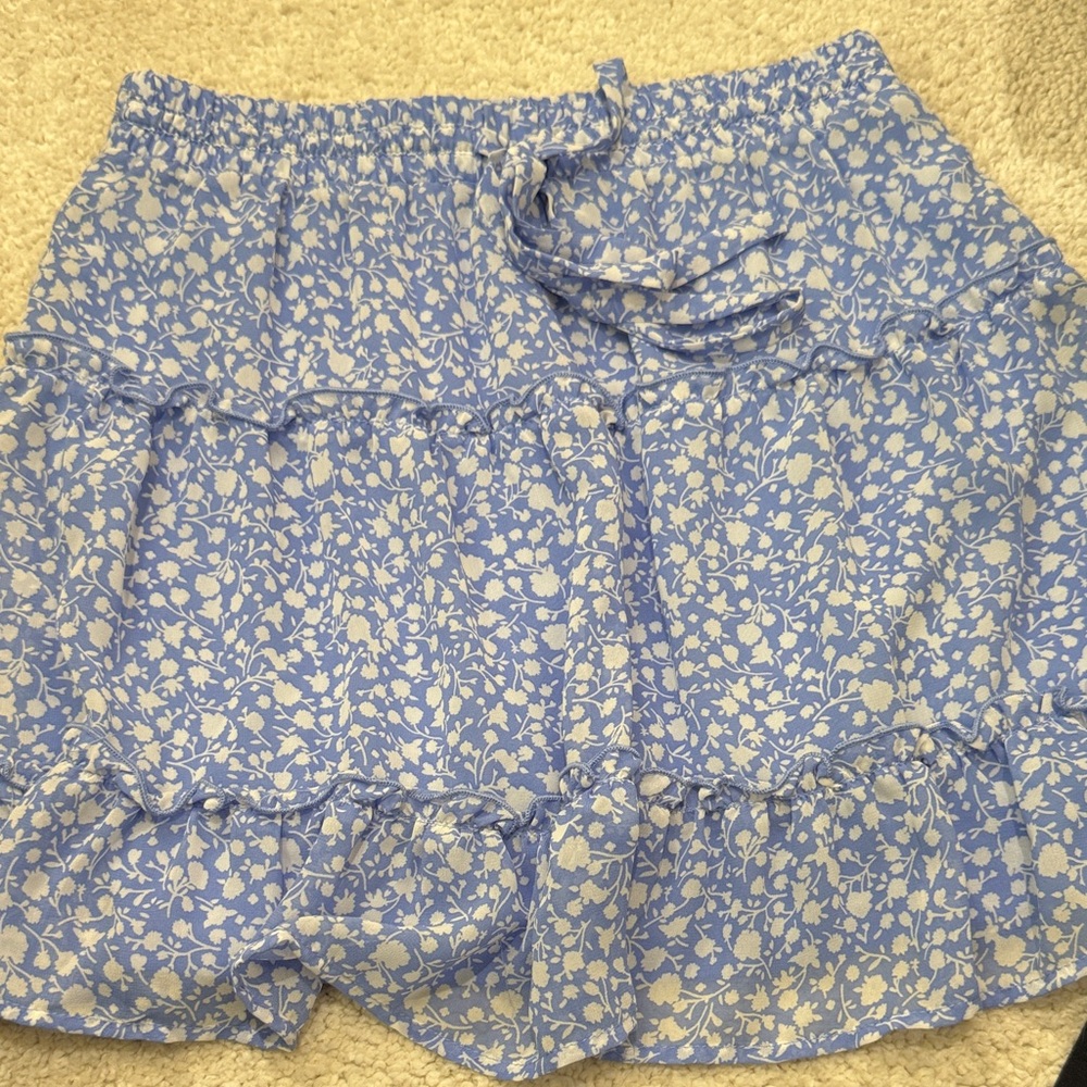 Sienna Sky Blue and Cream Floral Skirt